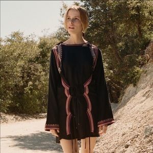 Doen puja dress, black silk noil